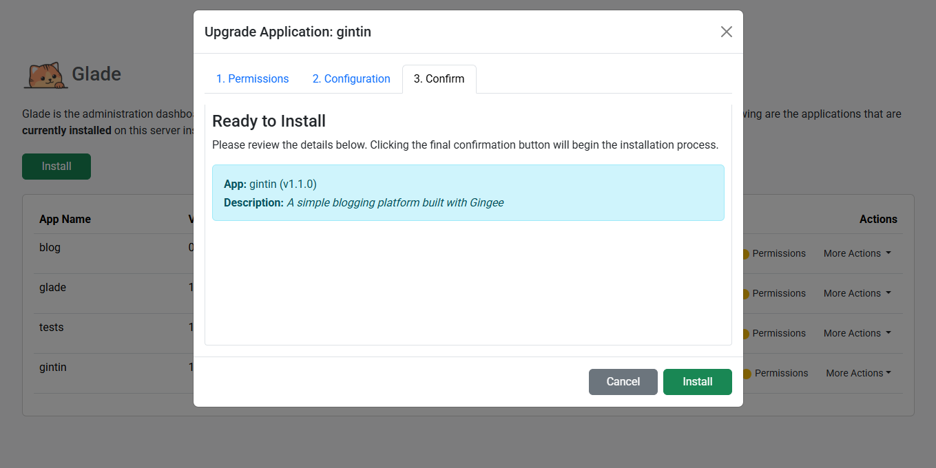 Install App - Confirm Upgrade