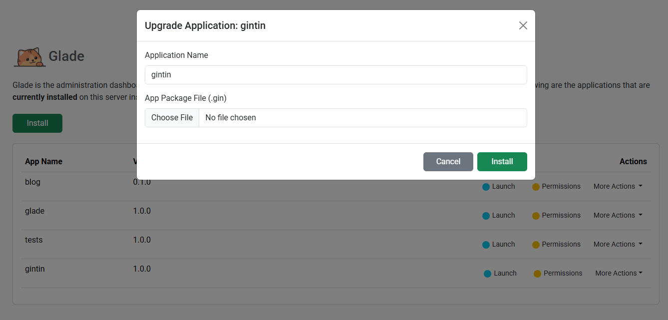 Upgrade App - Package Upload